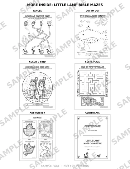 Sample grid: more activities inside, including mazes, tangles and dot-to-dots