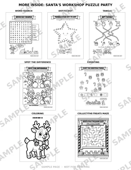 Sample grid: more activities inside, including word search and dot-to-dot